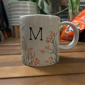 Anthropologie M Floral Mug